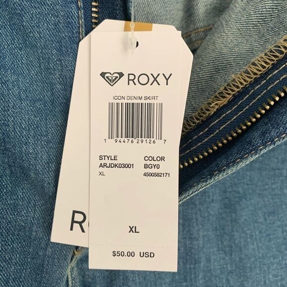 Roxy Icon Denim Mini Skirt NWT Size XL - Picture 13 of 13